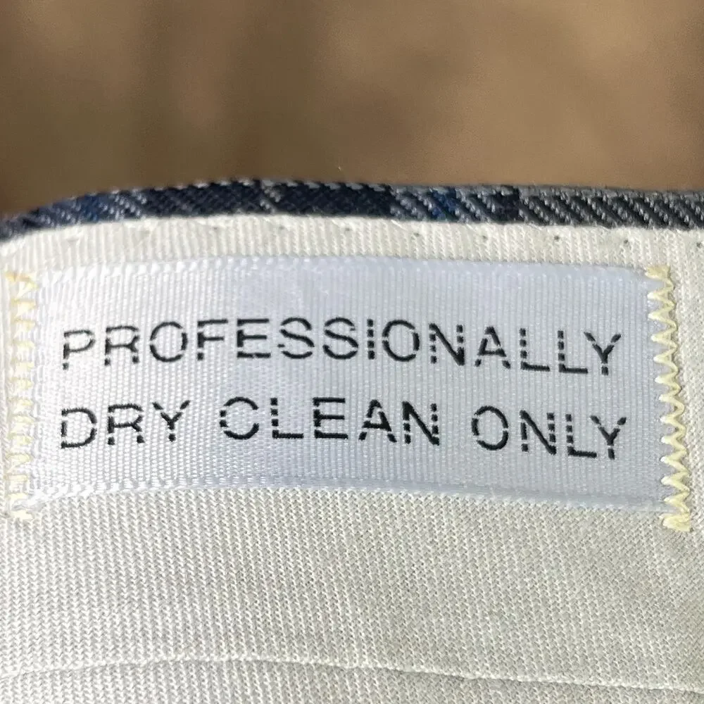 Vintage 70s Plaid Pants Blue Gray Slacks Relaxed Retro Academia Disco Teacher